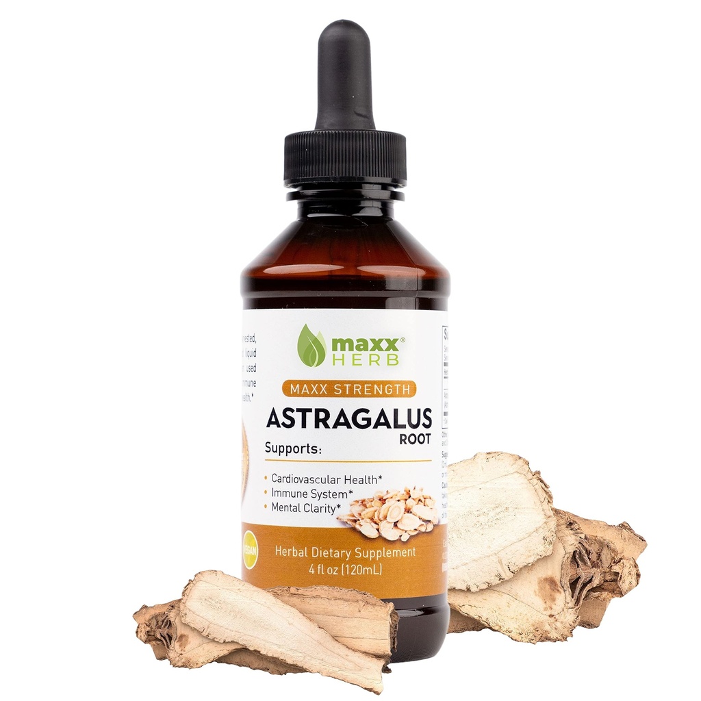 Maxx Herb Astragalus Root Extract - Max síla tekutá tinktura Absorbuje lepší než kapsle nebo prášek, pro imunitní podporu a duševní jasnost - 4 Oz láhev (60 Servings)