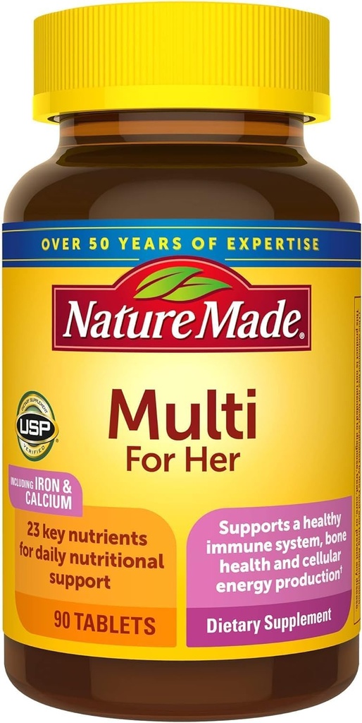 Příroda Vyrobeno Multivitamin pro ni, Denní Nutriční Podpora Multivitamin pro ženy, Příroda Vyrobeno Womens Vitamíny & Minerály, 90 Tablety, 90 Den Dodávka