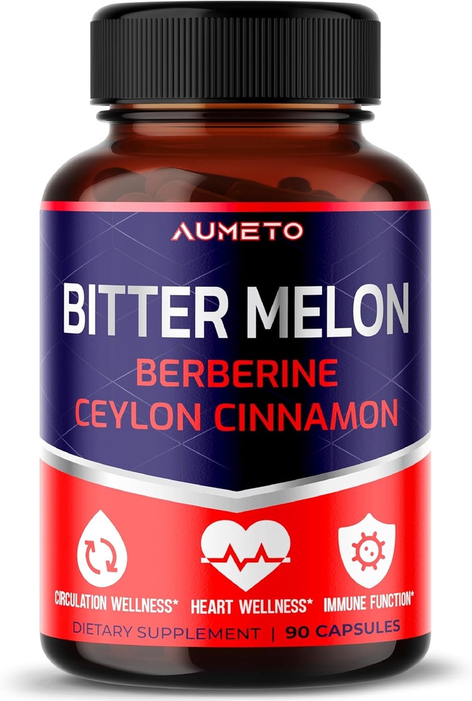Hořké Melon Kapsle - Vylepšená Berberine Ceylon Skořice pro oběh Wellness a imunitní funkce (90 Počet (balení po 1))
