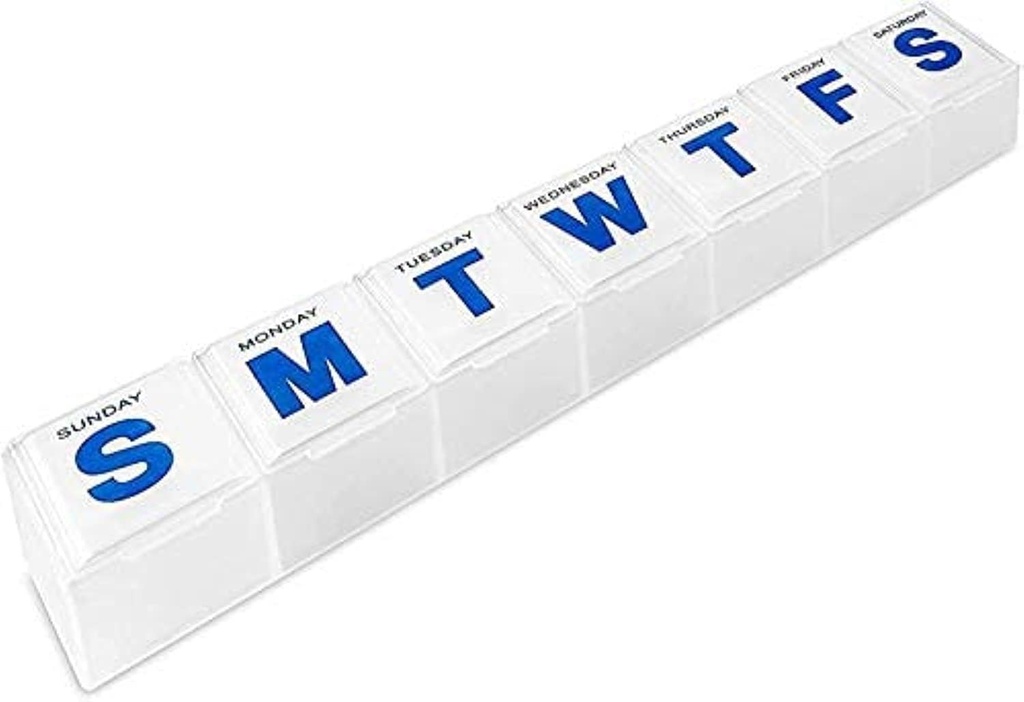 Týdenní Pořadatel pilulek - Extra velké pero, medicína, Vitamin Pořadatel Box, Týdenní, Denní Planner Kontejner se snadným čtením dopisů, BPA zdarma - Denní cestování 7 den Medikace Pouzdro na pilulky