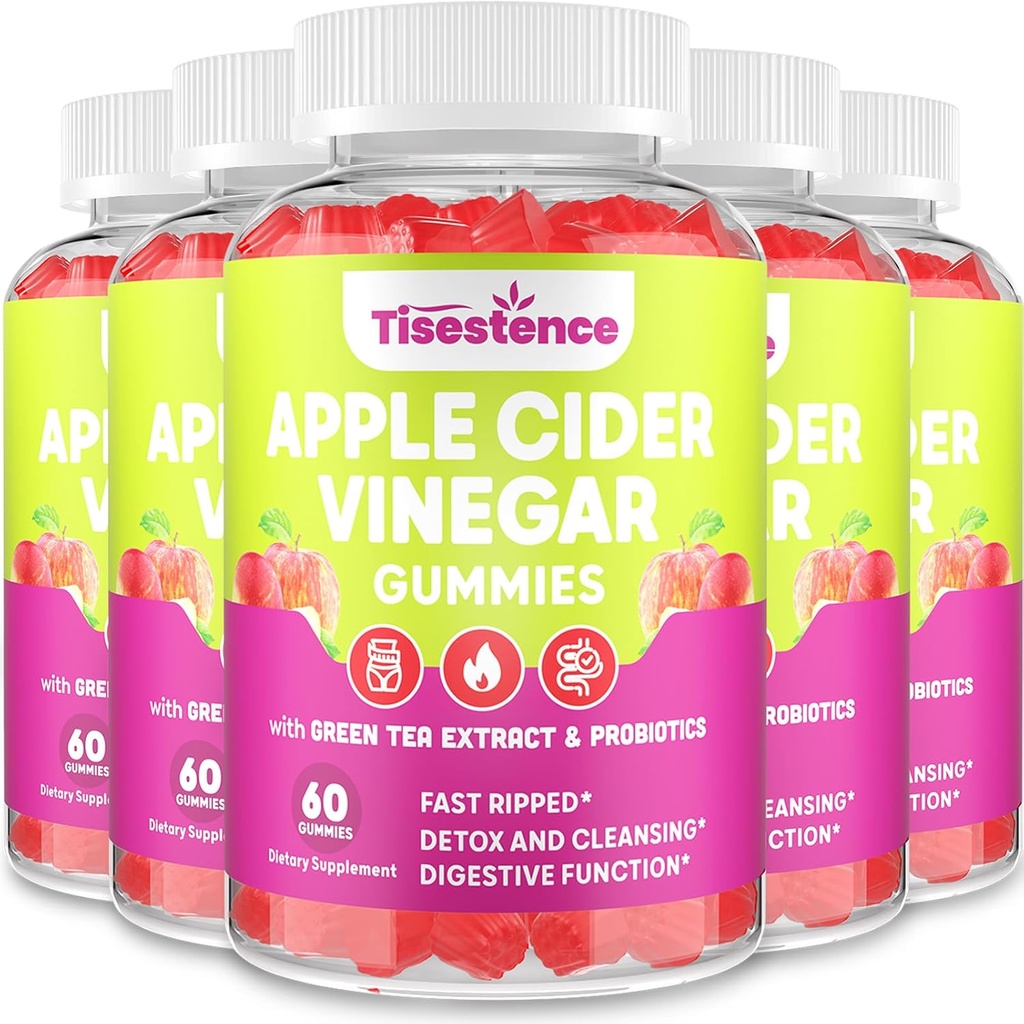 Matky jablečné octové gumy, Keto ACV Gummies 2000MG - Cleanse & Detox Diet, Max síla ACV Gummies se zeleným čajem, Maliny, B12 a Probiotika pro metabolismus a stravitelné zdraví, Balení 5