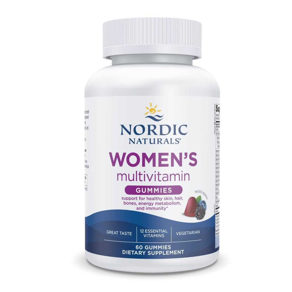 Nordic Naturals Dámské multivitaminové gumové, Smíšené Berry - 60 gumové - Podpora zdravé pokožky, vlasů, kostí, energie a imunity - Non- GMO, Vegetariánské - 30 Služeb