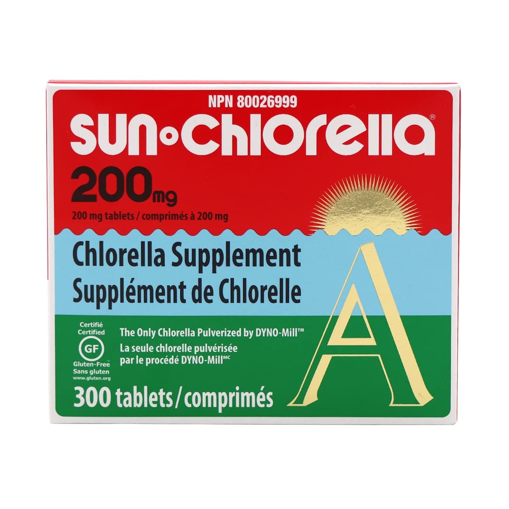 Sun Chlorella Eleuthero Nutritional Tablets, 200 mg, 300 Počet