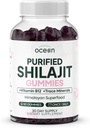 Organics Ocean Shilajit pro muže a ženy - přírodní doplněk s vitaminem B12, chromem a seleniem pro age- vzpírání, energie, Hormonální podpora a další - 60 Shilajit Gummies
