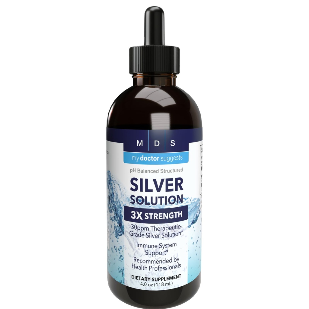 Alkalické strukturované stříbrné tekuté 30ppm - Pokročilá imunitní podpora kapalné kapky - Extra síla koloidní stříbro Minerální doplňky - Made in USA (4 oz)