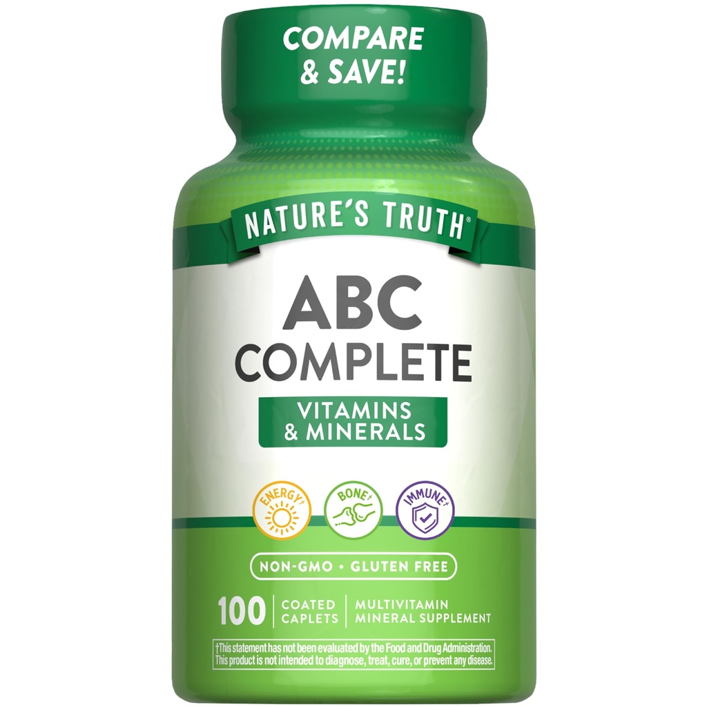 Nature 's Truth Adult ABC Kompletní multivitamin pro muže a ženy