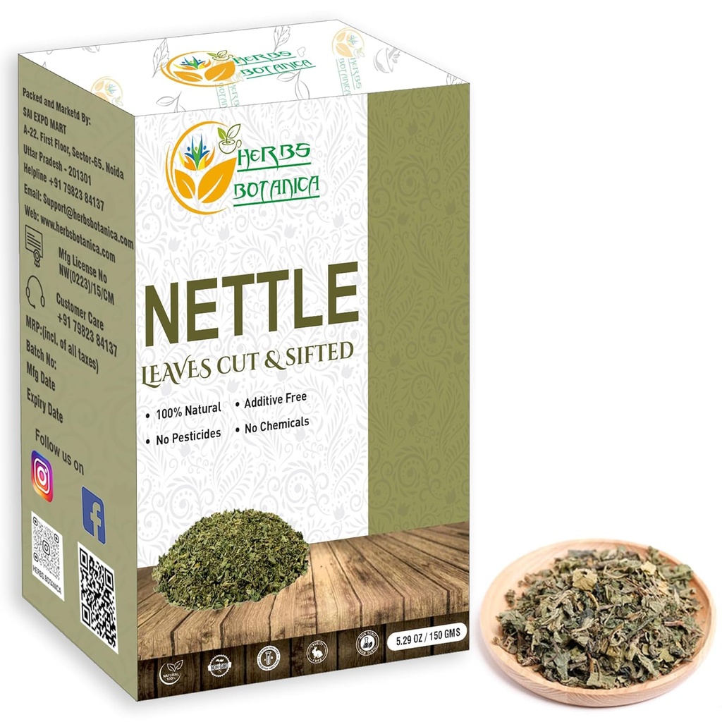 Byliny Botanica Nettle Leaf for Tea Cut and Sifted for Nourishing Bylinný čaj, Smoothies Infusions, String Nettle Leaf Ortiga Wellness Supplement Vegan Non GMO 5.29 oz
