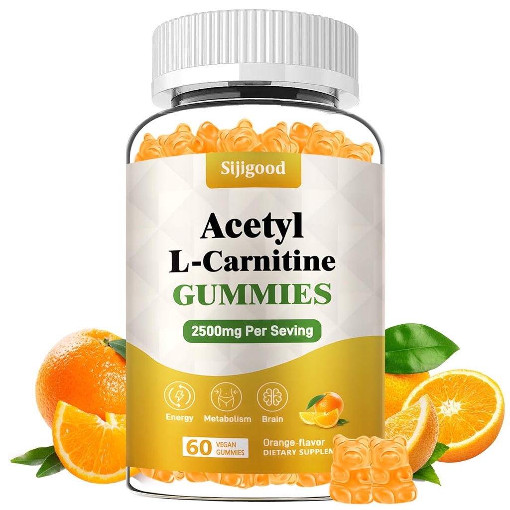 Acetyl L-karnitin dodatek, přírodní výživa dodatek pro zvýšení energie, imunita, Vegan, Orange Flavor, 60 Počet