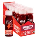 Vive Organic Energy Shot + imunitní podpora, imunitní obrana s Ashwagandha, zelený čaj & kofein, gluten zdarma, Vegan, Energy and Focus, 2 Fl Oz (balení po 12)