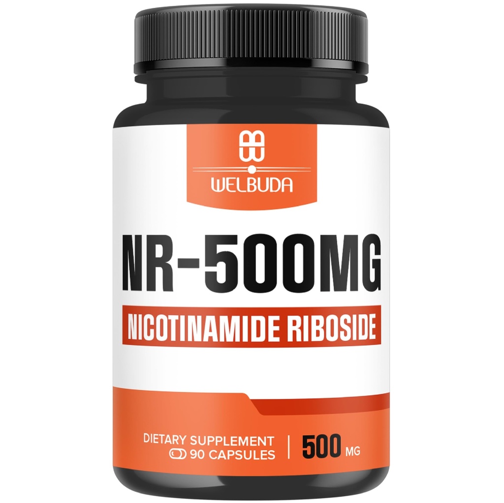 NAD + Doplněk k Nikotinamidu Riboside 500mg - Buněčná energie a opravy, zdravé stárnutí, Wellness - 90 Kapsle - 3 měsíční dodávka