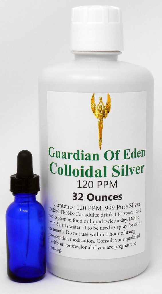 Lab Tested Certified 120ppm Koncentrované čisté koloidní stříbro GOE (1 Quart) s lahví Free Dropper. Laboratorní zpráva zdokumentována.