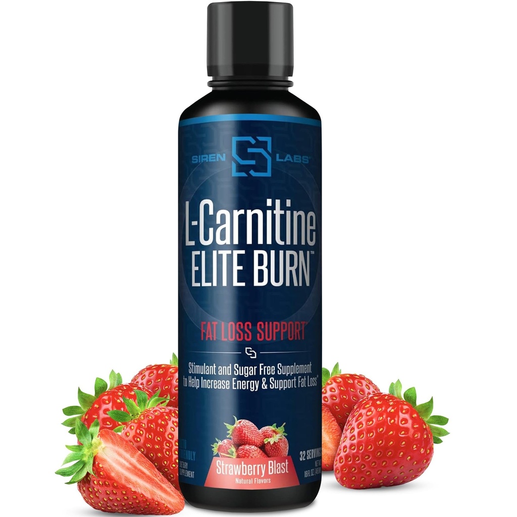 L- karnitin Elite Burn Liquid Keto Tuk Hořák a metabolismus Activátor - Podpora Tuk Loss Keto Friendly Weight Loss Increase Energy - Stimulant Free - Jahodový výbuch 3000mg (32 Služeb)