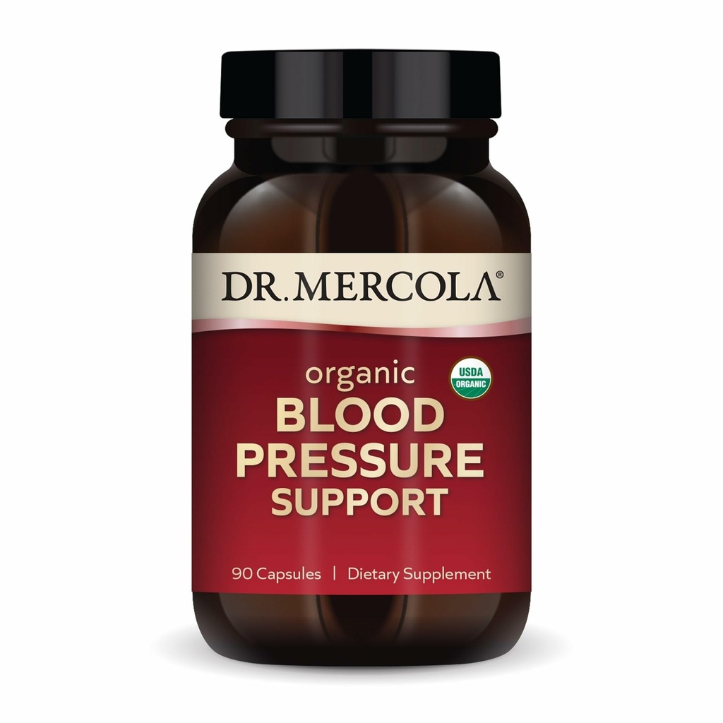 Dr. Mercola Organic Blood Pressure Support - Supports Healthy Circulation - High-Potency Grape Seed Extract - Non-GMO & Soy-Free - 90 Capsules (90 Servings)