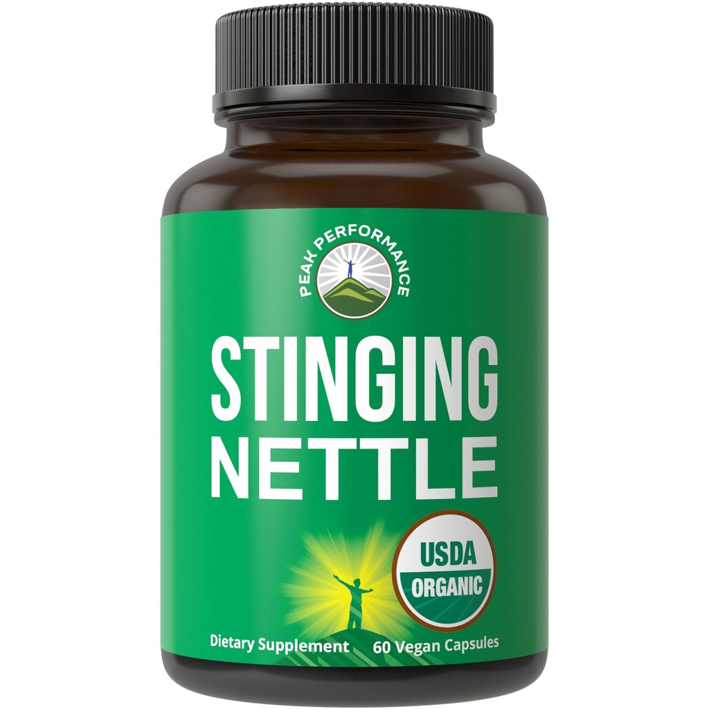 USDA Organické žihadlo Nettle Vegan Kapsle Vyrobeno se štípající kopřivka Leaf prášek pro prostatu, růst vlasů, alergie. Lepší než Root nebo Seed Extract. Plant Based Herb Dodatek Tablety, 60 pilulky
