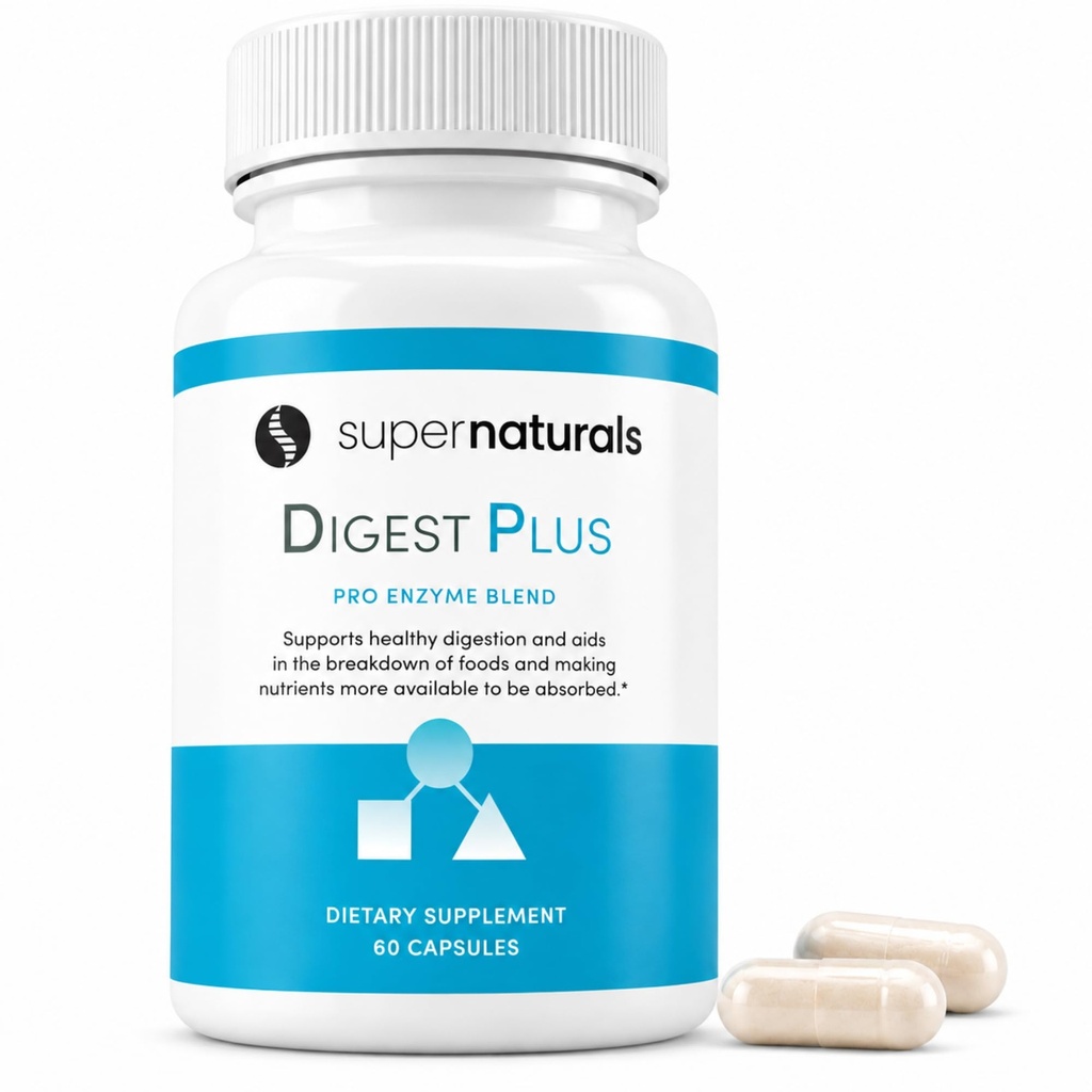 Digest Plus, Gut zdraví pro muže, Doplatek k trávení, Dědičné Enzymy, Gut Zdraví pro ženy, Gas & Bloating Relief, Premium Gut Zdraví Dodatek, 60 Caps