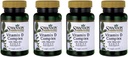 Swanson vitamin D komplex s vitamíny D2 & D3 - Kompletní opalovací vitaminový komplex pro kosti, zubní a imunitní zdraví - doplněk vitaminu (50 mcg, 60 Veggie Kapsle) 4 Pack