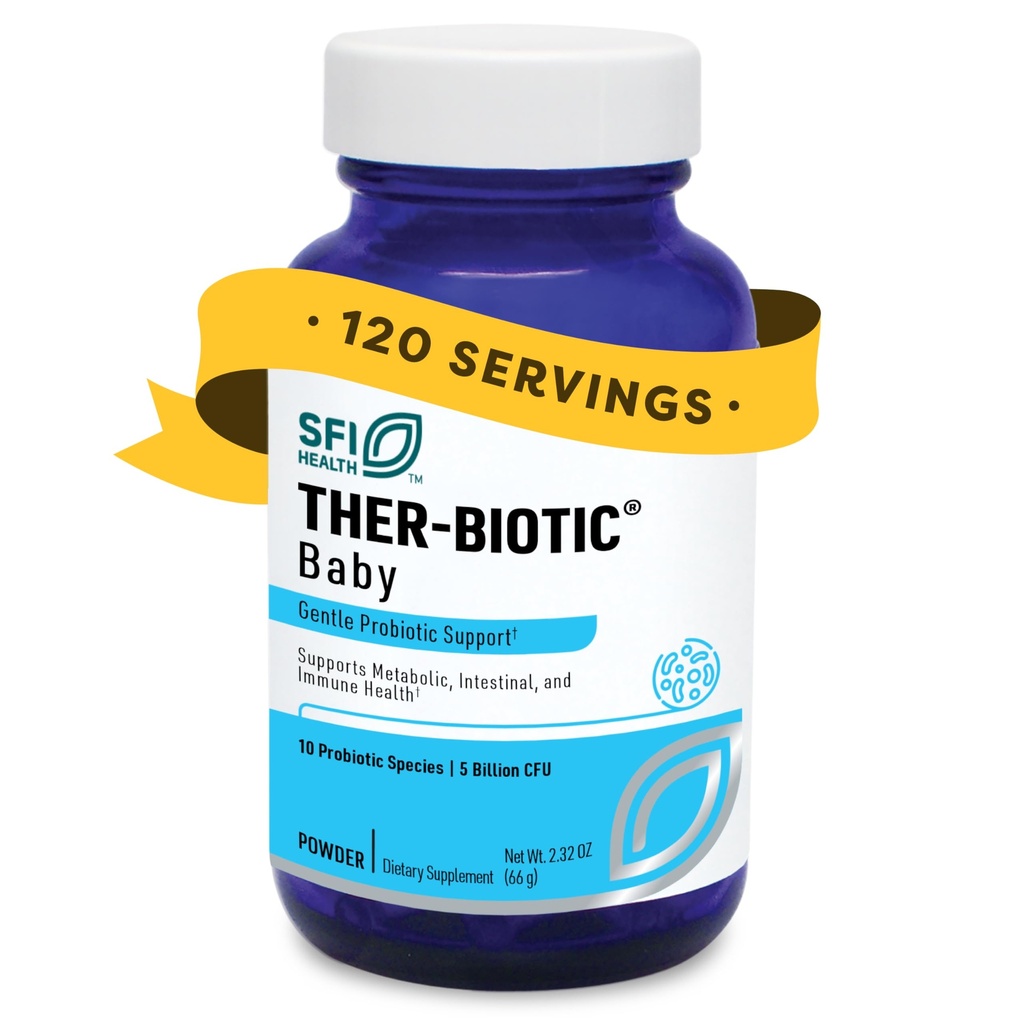 Klaire Labs SFI Health Ther- Biotické dítě - Toddler Probiotic pro děti, kojence a děti - Mikrobiom & Bowel Support - Probiotický prášek, Přidat do kojenecké Formule, mateřské mléko nebo pevné potraviny (120 Služebnictví)