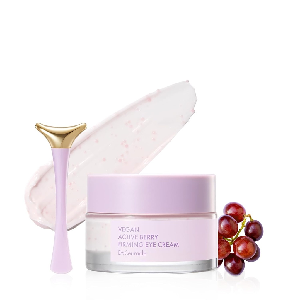 Dr.Ceuracle Vegan Aktivní Berry Firming Eye Cream s aplikátorem - Hydratační Resveratrol Oční léčba pro tmavé kruhy a Puffness, Korean Skincare for Stocking Stuffers (32g / 1.12 oz.)