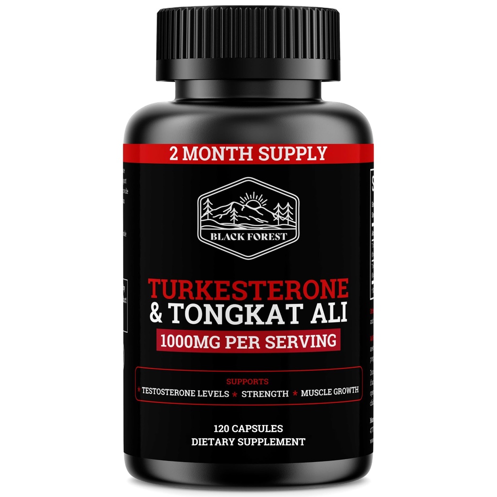 Black Forest Turkesterone Tongkat Ali dodatek 1000mg per Serving (Max Purity 95%) Turkesterone dodatek pro muže (Tongkat Ali pro muže Longjack 200: 1) Podobné Tongkat Ali Fadogia Agrestis