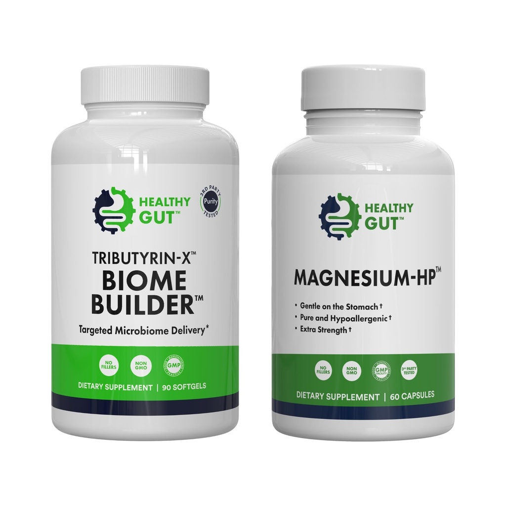 Zdravý Gut Tributyrin- X Biome Builder, 90 Softgels, a Magnesium- HP, 60 Kapsle