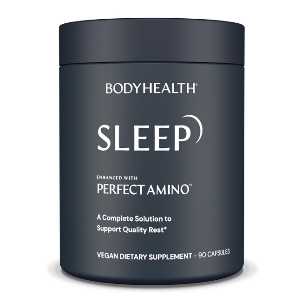 BodyHealth Sleep, Sleep Aid a dodatek pro dospělé s 3 mg melatoninu, Non- Habit Forming pilulky Vylepšené PerfectAmino - 90 Kapsle