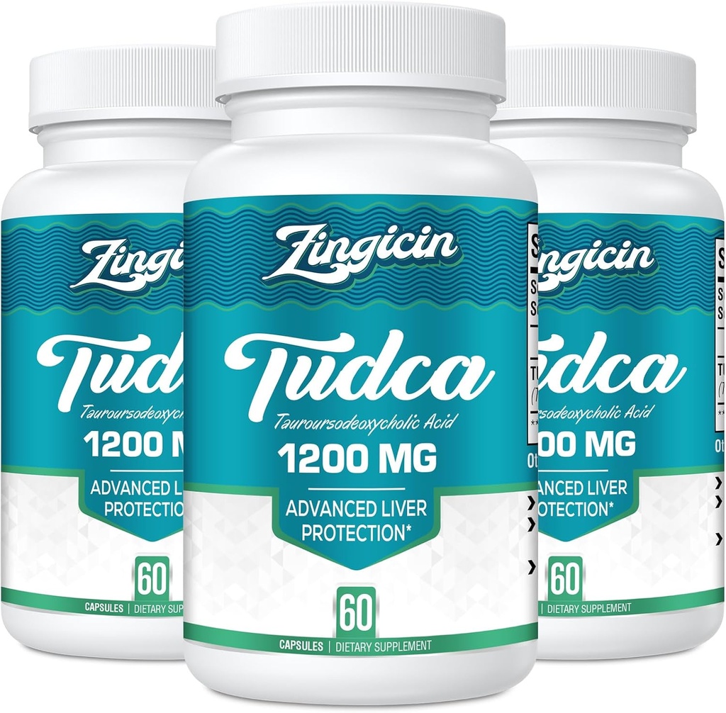 TUDCA dodatek 1200mg - 180 Veggie Kapsle, Výkonné TUDCA Bile Soli doplňky pro játra, Digestion