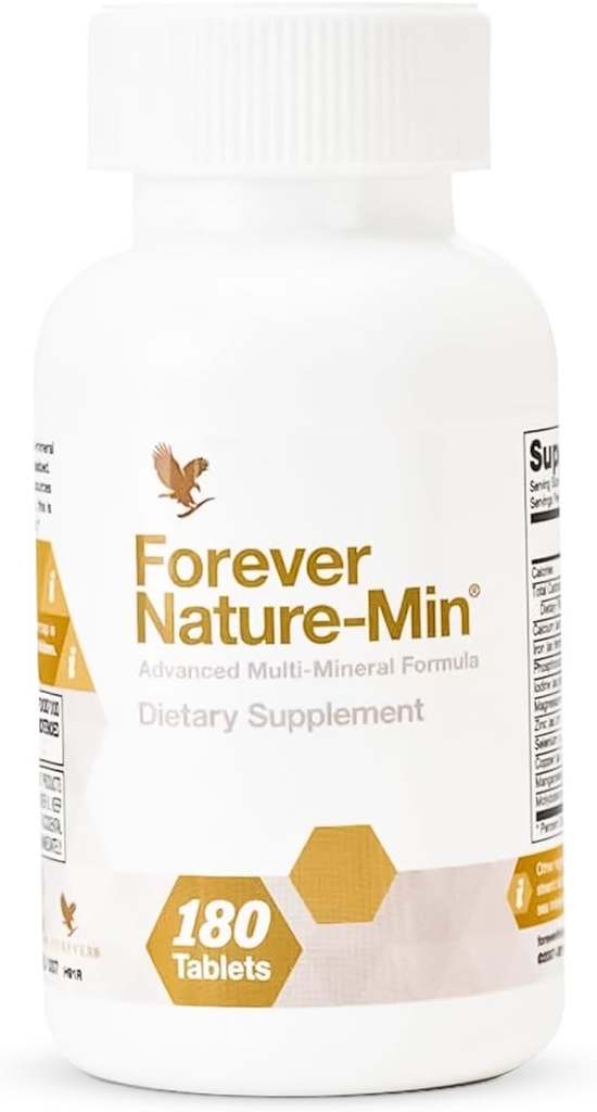 Forever Living - Forever Nature-Min ®: Premium Multi-Mineral Blend - Podporuje svalovinu, mozek a hydrataci - 10 esenciální a stopové minerály - 180 tablet