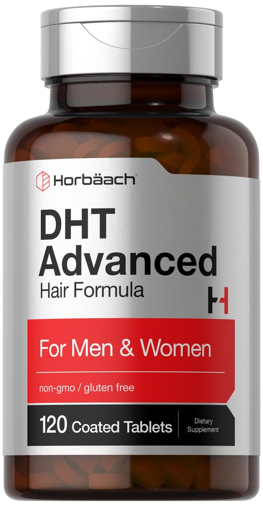 Horbäach DHT Advanced Hair Formule 124; 120 Tablety CLAS124; Non-GMO a gluten Free Vlasové Formule Směs s Saw Palmetto, Kudzu, a Fo-Ti