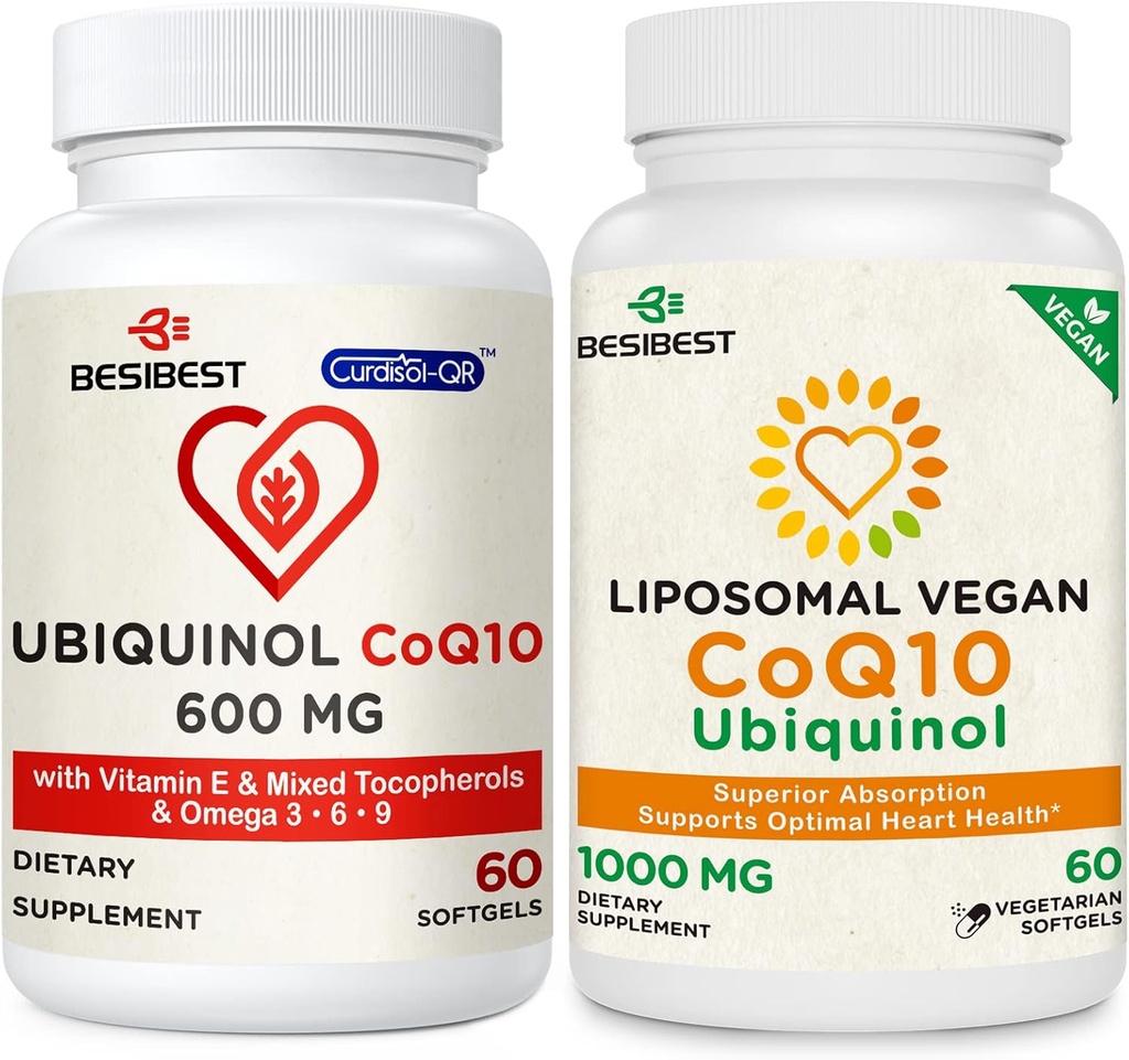CoQ10 600mg 1PCS Bundle s 1000mg Liposomální CoQ10 Ubichinolový dodatek 1PCS