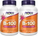 Nyní doplňky, Vitamin B-100, Trvalé uvolňování, Výroba energie *, Nervový systém Zdraví *, 100 Tablet (Balení po 2)