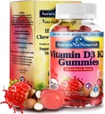 D3 K2 Vitamin 10000 IU, Bezcukrový vitamin D3 K2 Gummies w. Pro & Pre, Žvýkací vitamín D3 a K2 (MK-7) Doplňky pro kosti, zuby, imunitní, srdce & Digest zdraví, Kalcium Absorpce Plant- based