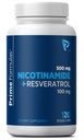 Nikotinamid 500 mg s Resveratrolem 100 mg 120 Veggie Kapsle - Non- GMO vitamín B3, podporuje Metabolické zdraví, NAD +, Kožní buňky a Mitochondriální výroba energie. Vyrobeno v USA pro muže a ženy