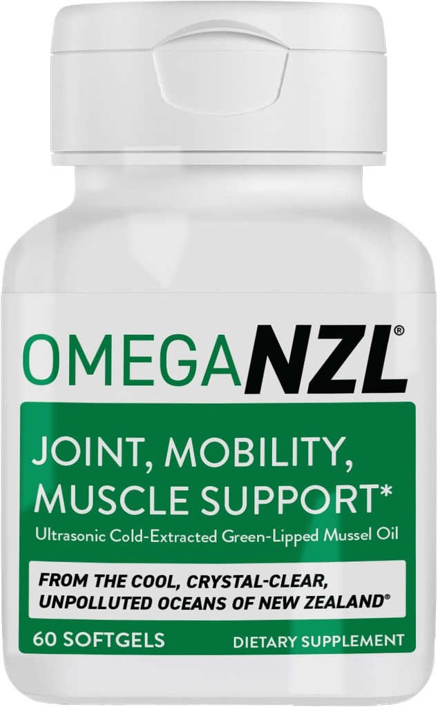 Original Omega-3 Joint Support Supplement, Best Natural Muscle Relief, Green Lipped Mussel Oil, 60 Softgels, No Fishy After taste