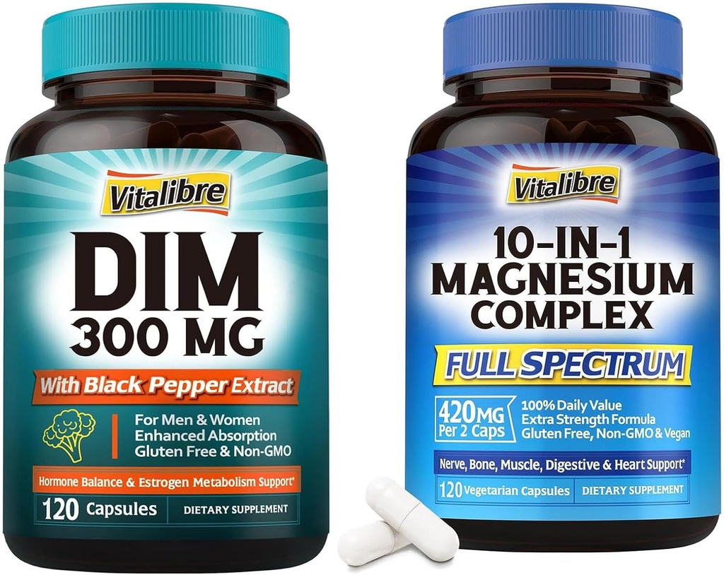DIM doplněk 120 Kapsle & 10 v 1 Magnesium komplex 120 Kapsle