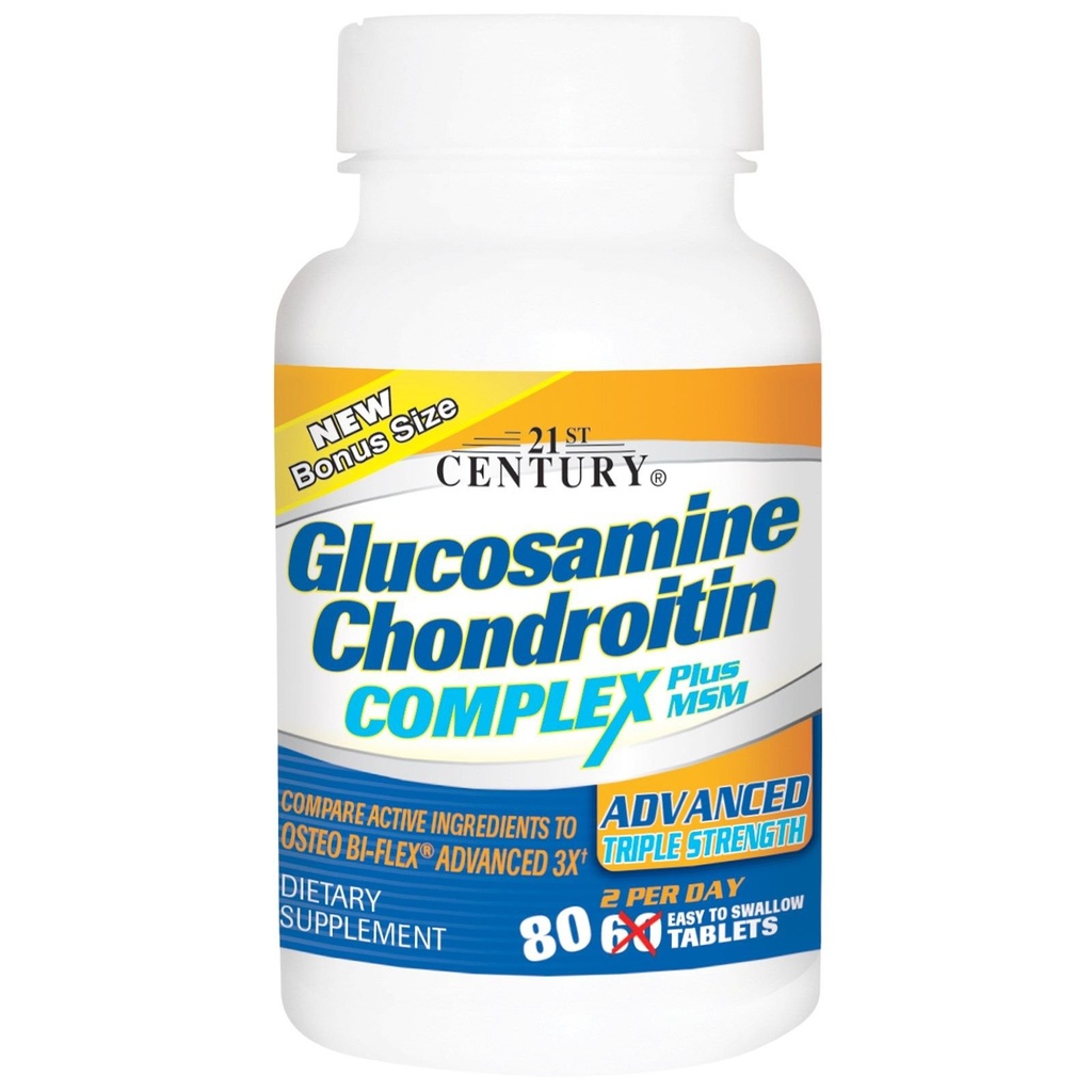 Glucosamine Chondroitin Complex Plus MSM, Pokročilá trojitá síla, 60