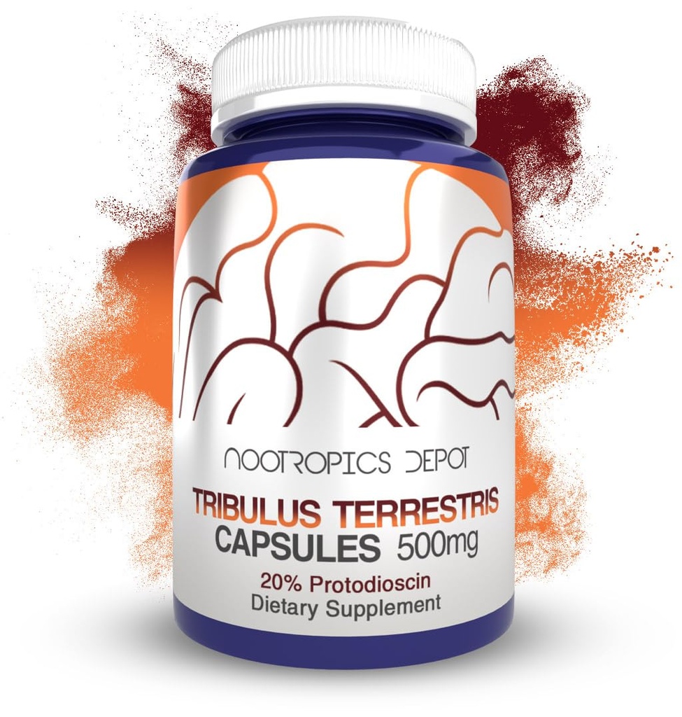Nootropics Depot Tribulus Extract Capsules 124; 500mg izotopic124; 20% protodiospin 124; Tribulus terrestris izotopic124; Fitness, Mood, & Vitality izotopic124; 60