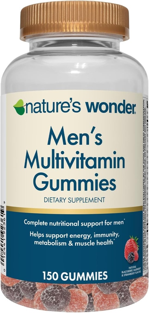 Národa je Wonder Men 's Multivitamin Gummies, podporuje imunitní zdraví, energie, metabolismus a svaly s vitaminy A, C, D, B6, B12, 150 Men' s Daily Multivitamin Gummies, 75 Daily Supply