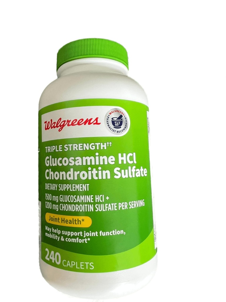 Walgreens Glucosamine Chondroitin Triple Strength 1500 mg Glucosamine HCL 1200 mg Chondroitin - 240 Caplet