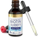 Carlyle Liquid Biotin 10000mcg CLANE124; 2 oz CLANE124; Extra Strength Drops CLANE124; Vegetarian, Non- GMO, gluten zdarma dodatek