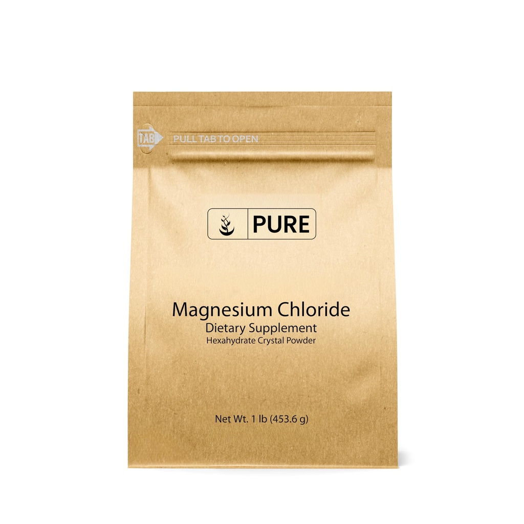 Čisté původní ingredience Chlorid hořečnatý (1 LB), Eco- Friendly balení, Crystal Powder, doplněk hořčíku