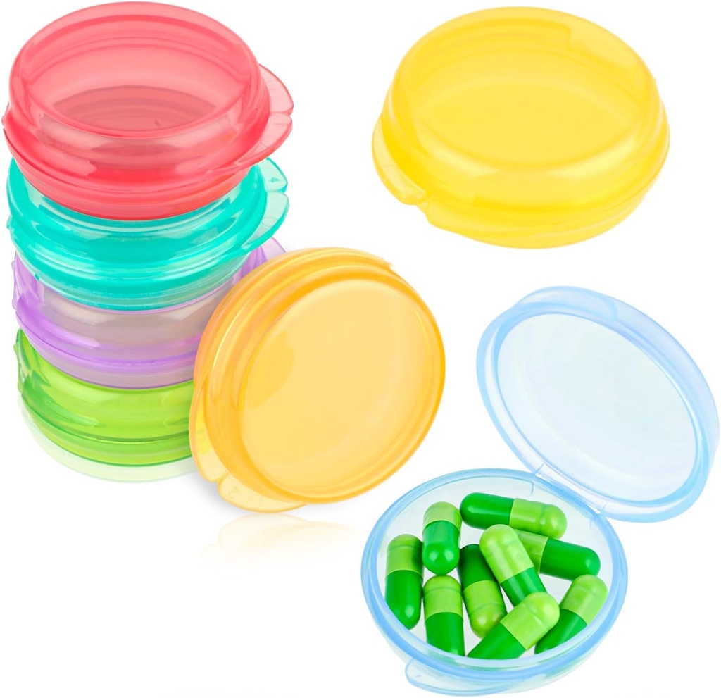 Amabro malý pilulkový organizátor Box, 7 PCS cestovní Pill Pouzdra přenosné Pill Kontejner Daily Mini Pill pouzdro držák na kapesní peněženka Briefcase Pills Medicine Cod Jaterní olej Storage Box Earplug Pouzdro