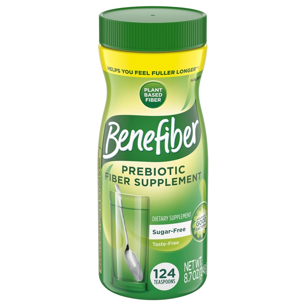 Benefiber Daily Prebiotic Fiber Supplement Powder for Digestive Health, Daily Fiber Powder, Neochucené - 62 Služeb (8.7 Ounces)