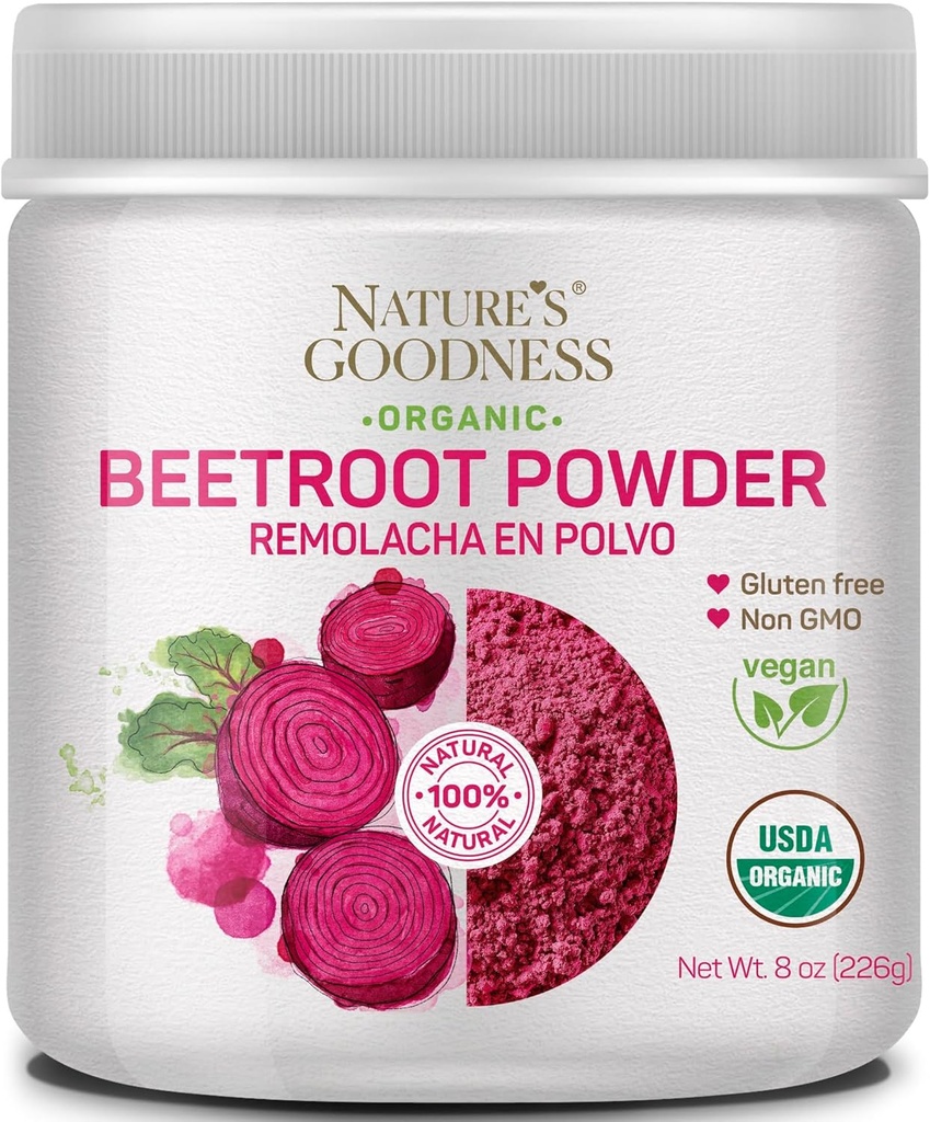 Nature 's Goods Beet Root Powder - 56 Servings (8oz) - Nitric Oxide Booster for Energy, Stamina, Heart Health, and Athletic Performance