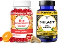 Lunakai USA Made B12 Gummies & Shilajit Kapsle Bundle - Extra síla Denní energie & Wellness Podpora