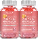 1200mg vápníkové gumy s D3, K2, zinek - Komplexní rostlinný doplněk hořčíku s glycinátem, draslík, vitamín C a celé přírodní potraviny pro kostní a imunitní podporu - 120 Žvýkací žlab bez