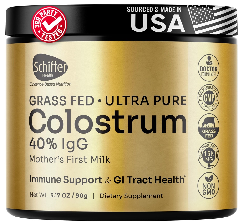 Premium Colostrum dodatek Nejvyšší IgG pro Gut zdraví, Imunitní podpora a zotavení Superfood, Anti- Age - Čisté travnaté-Fed Bovine Colostrum Powder - Matky první mléko, 60 Služeb, Neochucené
