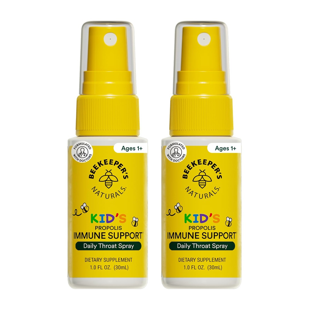 Beekeepers 's Naturals Kids Propolis Troat Spray 95% Bee Propolis Extract - Natural Imunitary Support & Sore Troat Relief, Antioxidants & Gluten- Free, 1.06 oz (Balení po 2)