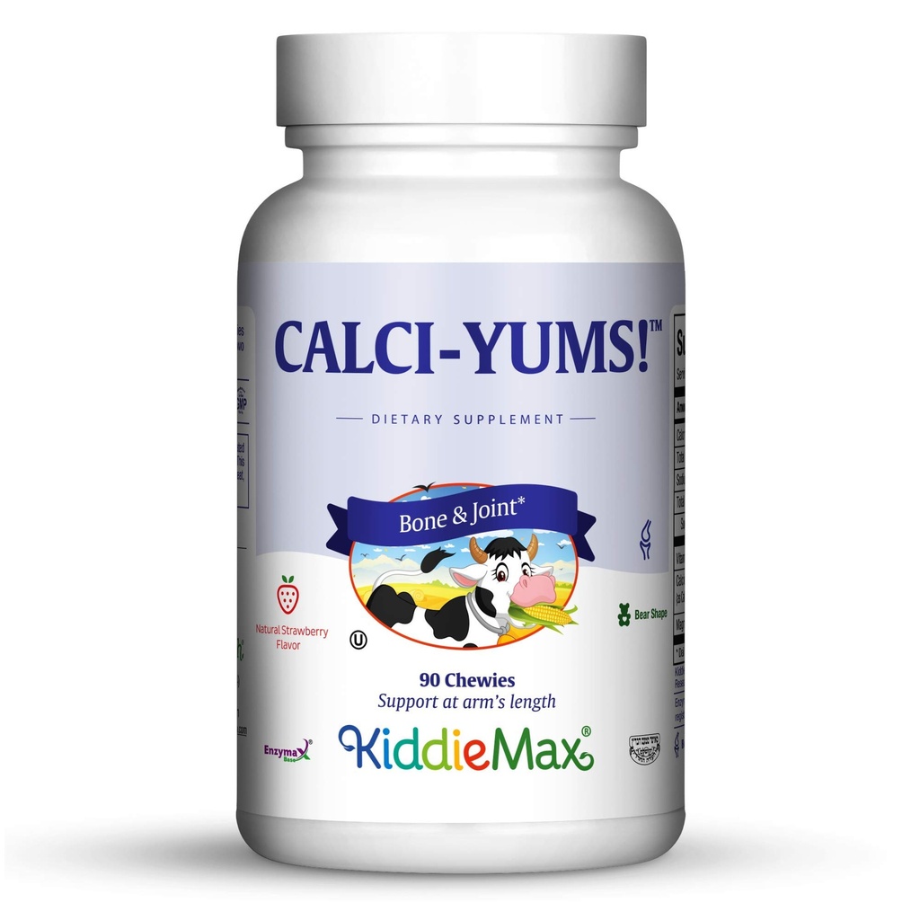 Maxi Health KiddieMax vápník - CalciYum! - Ochucené - Zvířecí tvarované Chewies - Kosher (90 hrabě)