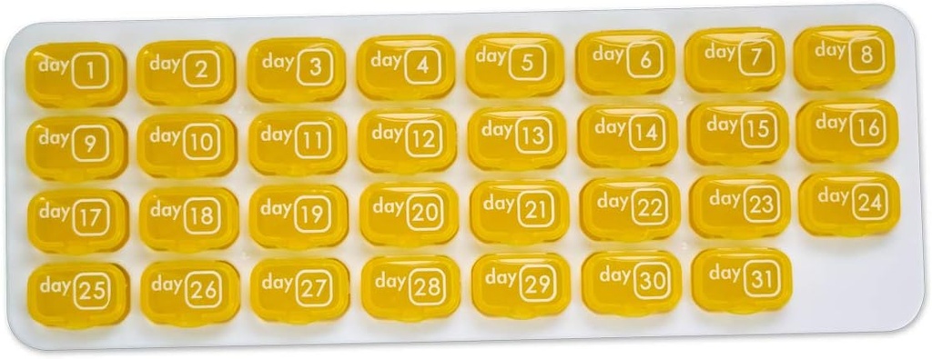 31 Day Monthly Pill Pod Organizátor pro snadnou léčbu - Zůstaňte na trati s denní vitamin dodatek Med Boxy, připraven na cestu - Žlutá