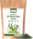 Organic Spirulina Powder, Non- GMO, USDA Certified, Green Superfood Boosts Energy, High in Protein, Minerály, Antioxidanty, a vitaminy, 1 LB